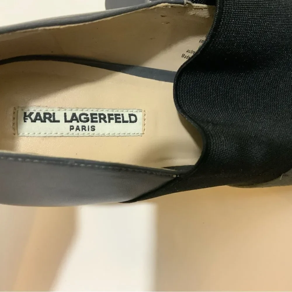 Karl Lagerfeld Moyen Darci Wedges 8 M Black Gray